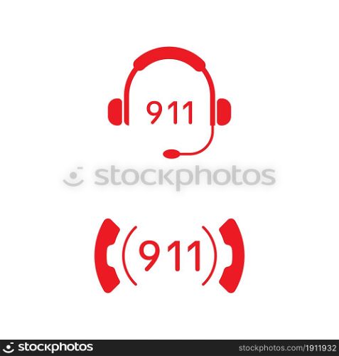911 Emergency Vector icon design illustration Template