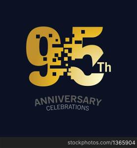 95 Year Anniversary logo template. Design Vector template for celebration