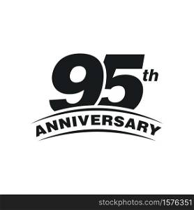 95th Years Anniversary Celebration Icon Vector Logo Design Template