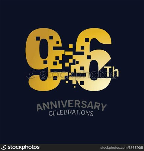 96 Year Anniversary logo template. Design Vector template for celebration