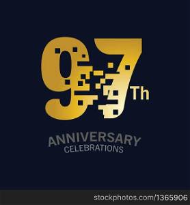 97 Year Anniversary logo template. Design Vector template for celebration