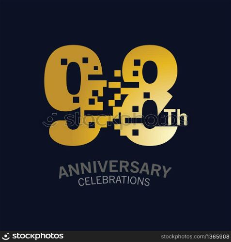 98 Year Anniversary logo template. Design Vector template for celebration