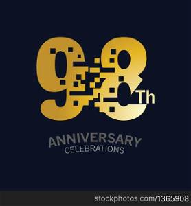 98 Year Anniversary logo template. Design Vector template for celebration