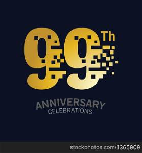 99 Year Anniversary logo template. Design Vector template for celebration