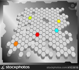 A abstract hexagon grid that can be used as a background