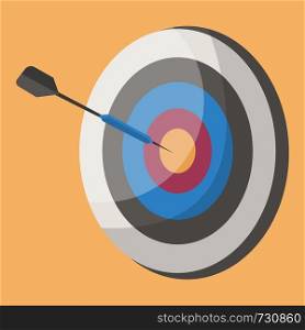 A Arrow shooting board in round shape vector color drawing or illustration.