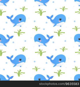 a baby pattern with cute whales. Vector illustration, wallpaper, clothes, pyjamas, wrapping paper. a baby pattern with cute whales. Vector illustration