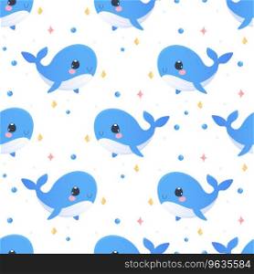 a baby pattern with cute whales. Vector illustration, wallpaper, clothes, pyjamas, wrapping paper. a baby pattern with cute whales. Vector illustration