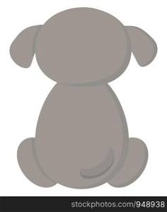 A back pose of a small cute sitting dog, vector, color drawing or illustration.