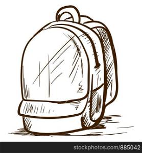 A backpack sketch, illustration, vector on white background.