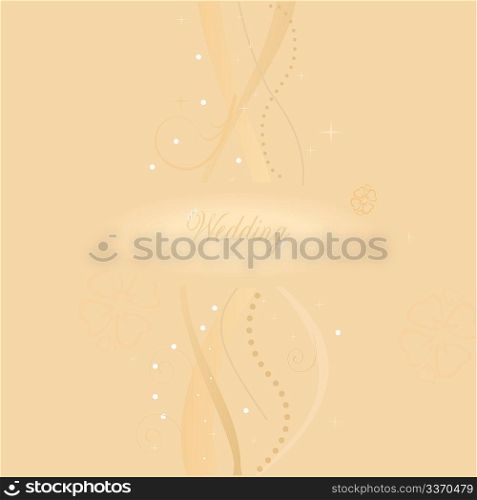A beautiful beige wedding card. Vector