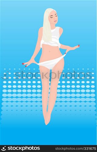 A beautiful girl in underwear. Vector illustration