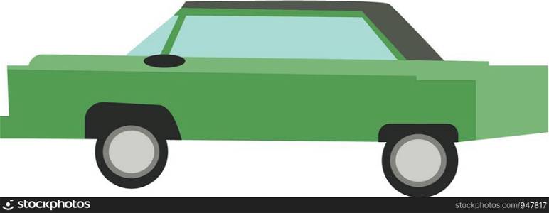 A beautiful green color vintage car vector color drawing or illustration