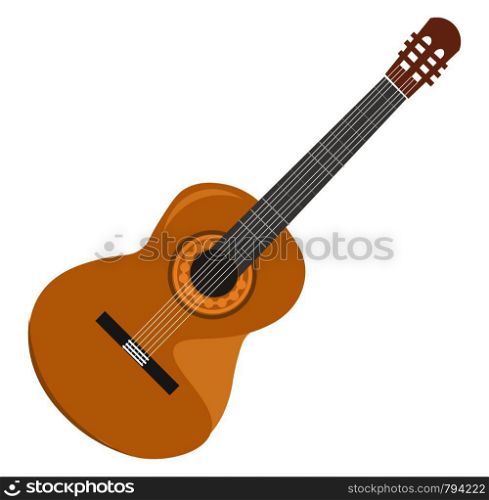 A beautiful guitar for a perfect music vector color drawing or illustration