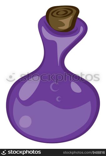 A beautiful purple container of poison in it, vector, color drawing or illustration.