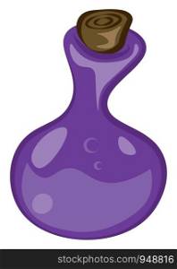 A beautiful purple container of poison in it, vector, color drawing or illustration.