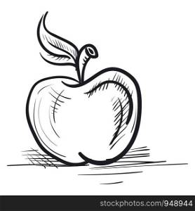 A beautiful sketch of a apple in a paper, vector, color drawing or illustration.