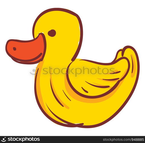 A beautiful young chick made of rubber, vector, color drawing or illustration.