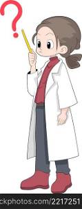 a beautiful young doctor is ready to answer all your questions about health, cartoon flat illustration