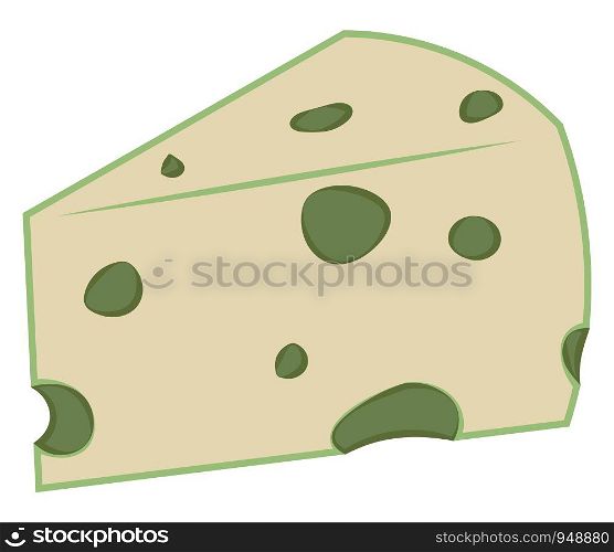 A big block of cheese like a Rockford, vector, color drawing or illustration.