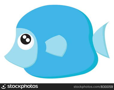 A big blue fish with big sparkly eyes and a sharp mouth vector color drawing or illustration