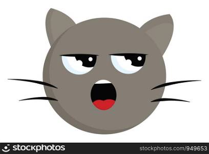 A big cat which is loudly screaming with an angry face vector color drawing or illustration