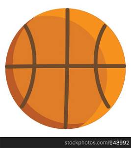 A big orange basketball, vector, color drawing or illustration.