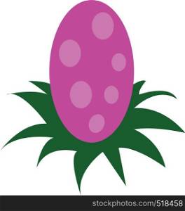 A big pink egg layer on the grass vector color drawing or illustration