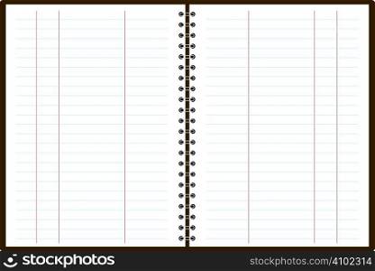 A binder note pad in white paper that can be used for accounts