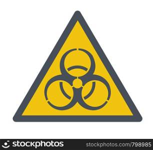 A Biohazard symbol. A Contemporary style. Vector flat design illustration isolated white background. Square layout. Biohazard symbol.