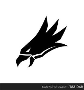A black eagle side view head icon
