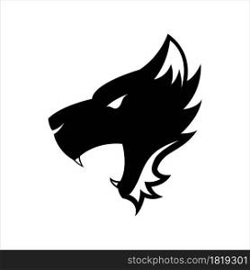 A black panther side view head icon
