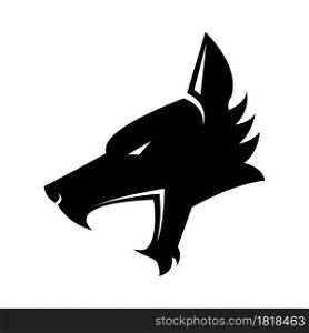 A black wolf side view head icon