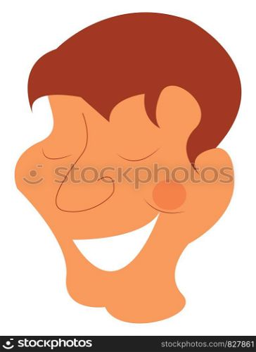 A blonde boy is smiling vector or color illustration