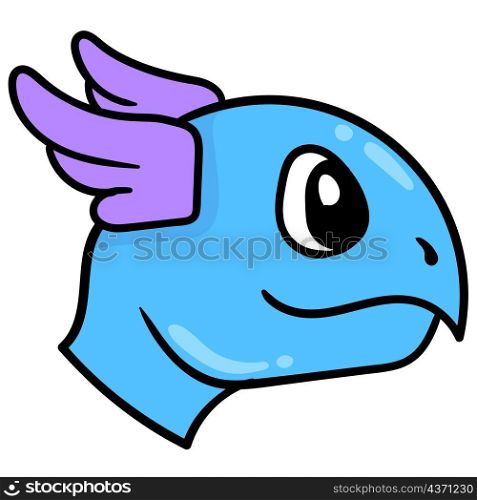 a blue eared winged turtle head
