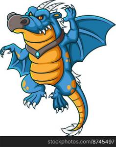 A blue fantasy dragon flying of illustration