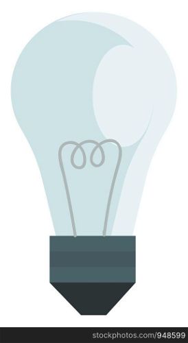 A blue light bulb, vector, color drawing or illustration.
