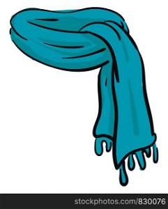 A blue scarf rolled up vector color drawing or illustration
