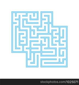 A blue square labyrinth. A game for children. Simple flat vector illustration isolated on white background. With a place for your images. A blue square labyrinth. A game for children. Simple flat vector illustration isolated on white background. With a place for your images.