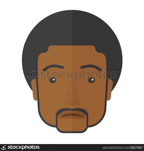 A bored young black man. A Contemporary style. Vector flat design illustration isolated white background. Square layout.. Bored young man.