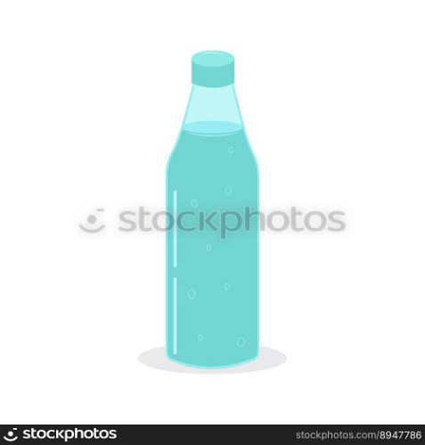 A bottle of clean fresh drinking water. Flat style. Vector illustration.. A bottle of clean fresh drinking water.
