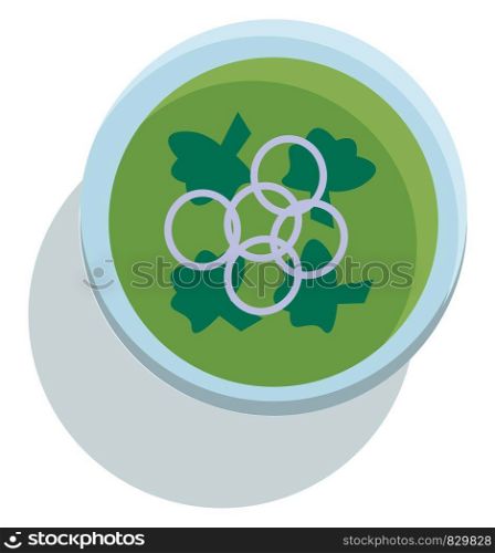 A bowl of broccoli soup vector or color illustration
