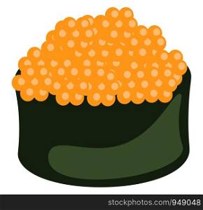 A box full of tobiko, vector, color drawing or illustration.