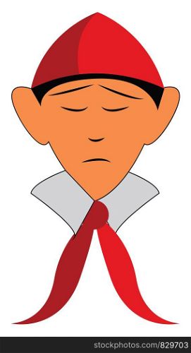A boy in pioneer costume vector or color illustration