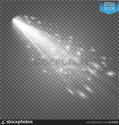 A bright comet with large dust and gas trails isolated. Vector Illustration.. A bright comet with large dust and gas trails isolated. Vector Illustration. eps 10