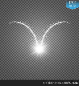 A bright comet with large dust. Falling Star. Glow light effect.. A bright comet with large dust. Falling Star. Glow light effect. Vector illustration