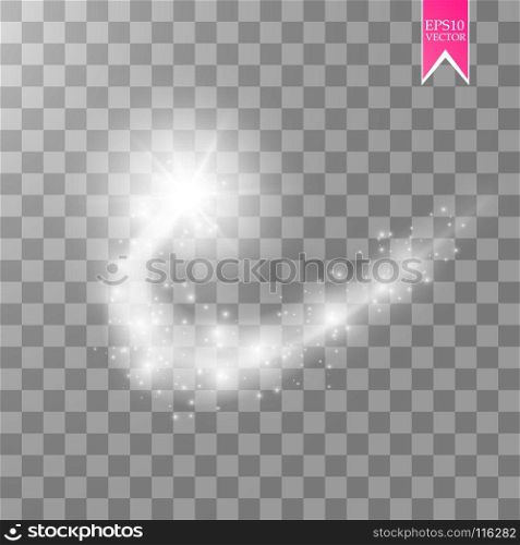 A bright comet with large dust. Falling Star. Glow light effect. Vector illustration. A bright comet with large dust. Falling Star. Glow light effect. Vector illustration, eps 10