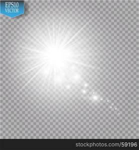 A bright comet with large dust. Falling Star. Glow light effect. White lights.. A bright comet with large dust. Falling Star. Glow light effect. White lights. Vector illustration