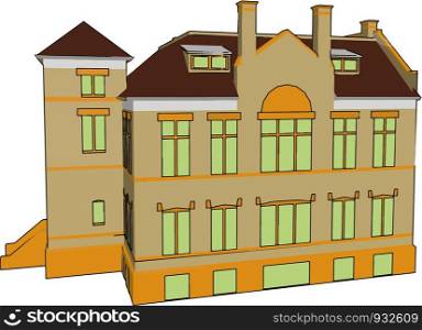 A building of school library or office Provide shelter for study and work Multistoried buildings have more space and capacity vector color drawing or illustration
