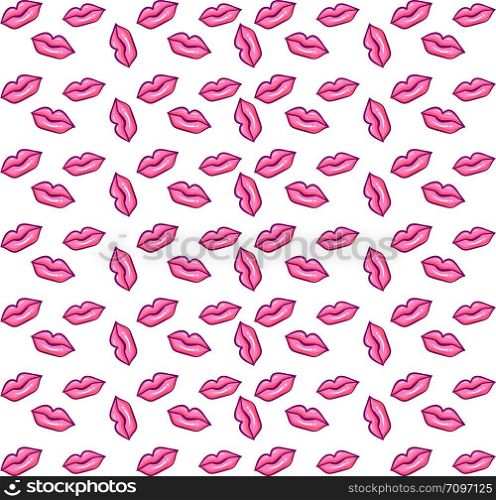 A bunch of pink lips, illustration, vector on white background.